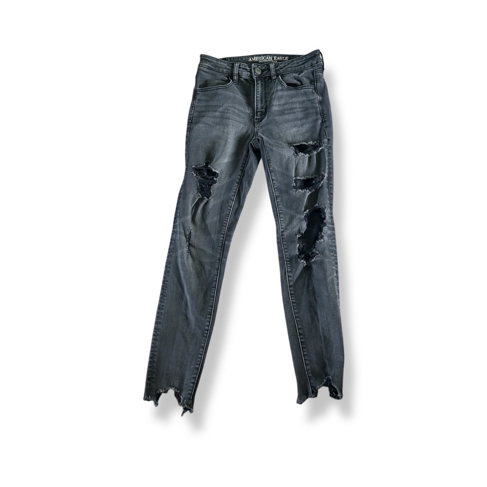 [American Eagle] Distressed Faded Black Jeggings